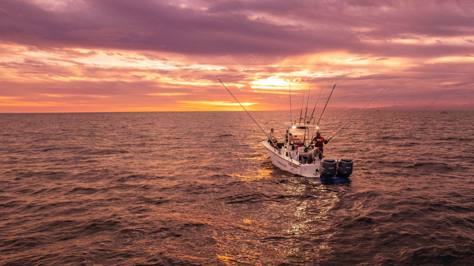 The Kailani fishing at sunrise in the Sea of Cortez
